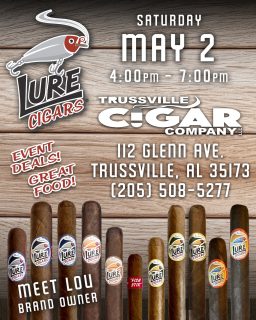 LURE CIGARS EVENT - Come join us for a FISH FRY Featuring Event Deals & Great Food! Trussville Cigar Co. - May 2 from 4:00-7:00pm @trussvillecigarcompanyllc @trussvillecigarcompany 

112 Glenn Ave.
Trussville, AL 35173
(205) 508-5277

#cigars #event #fishfry #lurecigars #trussvillecigarcompanyllc