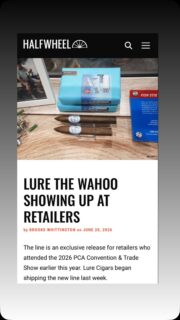 Thanks to @halfwheel for the continued coverage of @lurecigars and the arrival of “The Wahoo” at our retail partners. ‘Smoke Great Cigars & Tell Tall Tales!’ 🔥🎣💨

https://halfwheel.com/lure-the-wahoo-showing-up-at-retailers/473149/